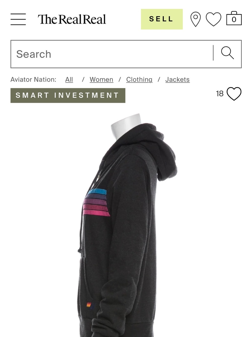 Aviator nation Women's Black Zip Hoodie with Pink & Blue Stripe Detail XS new - Picture 3 of 8
